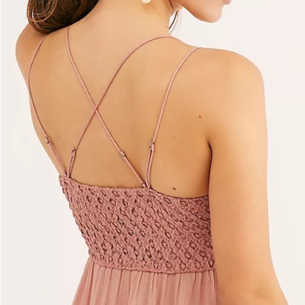 Free People Women's Adella Slip Dress Rose - Picture 6 of 12